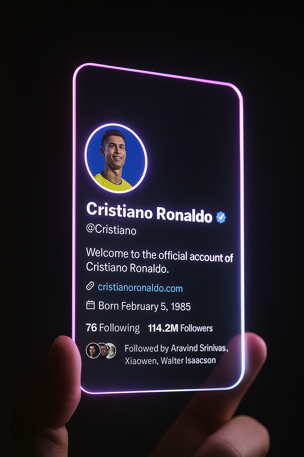 Cristiano Ronaldo neon card