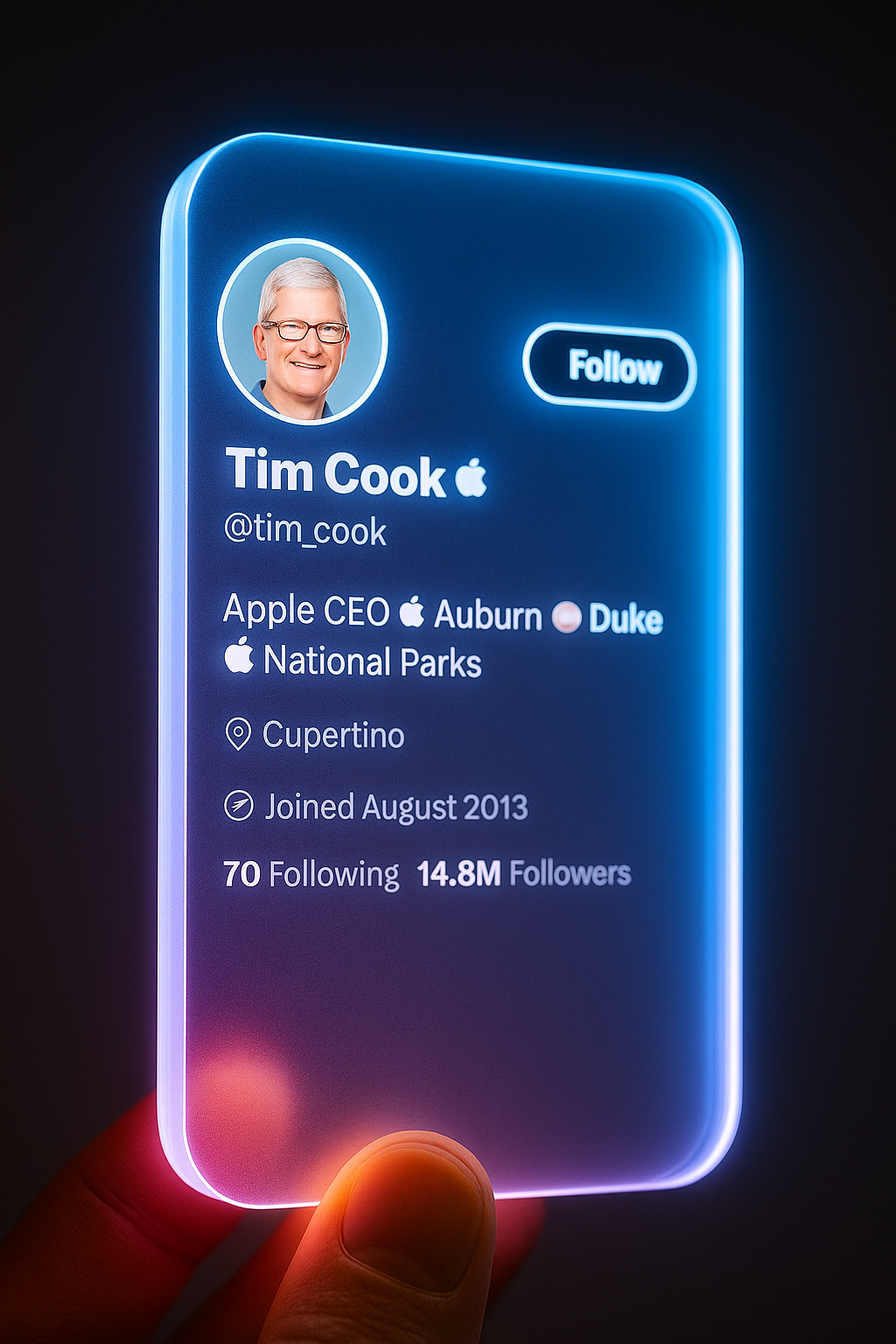 Tim Cook neon card